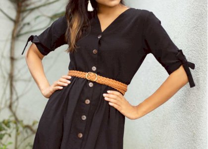 FANCY V NECK MIDI DRESS
