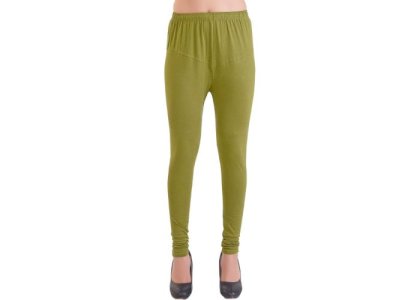 Lovely India Fashion Full Stretchable Solid Regular Shining Leggings for Women and Girls Colour Mehndi