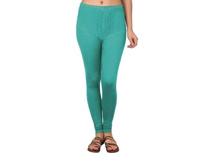 Lovely India Fashion Full Stretchable Solid Regular Shining Leggings for Women and Girls Colour Dark Aqua