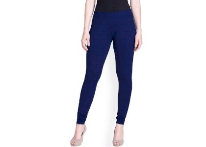 Lovely India Fashion Full Stretchable Solid Regular Shining Leggings for Women and Girls Colour Navy Blue
