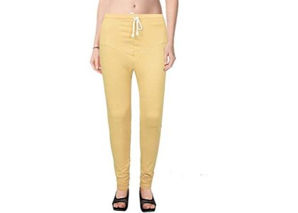 Lovely India Fashion Full Stretchable Solid Regular Shining Leggings for Women and Girls Colour Wheat