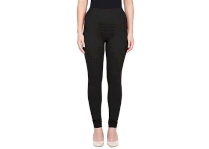 Lovely India Fashion Full Stretchable Solid Regular Shining Plain Leggings for Women and Girls Colour Black